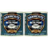 2X Hammerite Hammered White Paint 250ml Tin Paint
